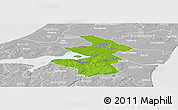 Physical Panoramic Map of Aalborg, lighten, desaturated
