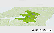 Physical Panoramic Map of Aalborg, lighten