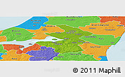Physical Panoramic Map of Aalborg, political outside