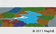 Political Panoramic Map of Aalborg, darken