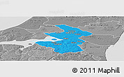 Political Panoramic Map of Aalborg, desaturated