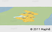 Savanna Style Panoramic Map of Aalborg, single color outside