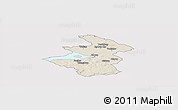 Shaded Relief Panoramic Map of Aalborg, cropped outside