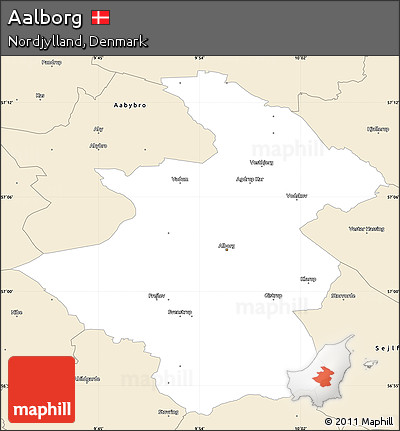 Classic Style Simple Map of Aalborg