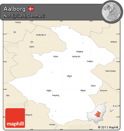 Classic Style Simple Map of Aalborg