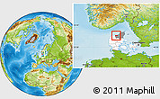 Physical Location Map of Fjerritslev, highlighted country, highlighted parent region
