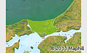 Physical Map of Fjerritslev, satellite outside
