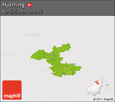 Physical 3D Map of Hjorring, cropped outside