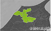 Physical 3D Map of Hjorring, darken, desaturated