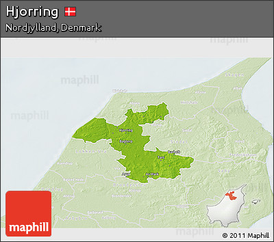 Physical 3D Map of Hjorring, lighten