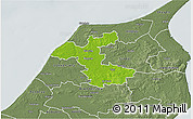 Physical 3D Map of Hjorring, semi-desaturated