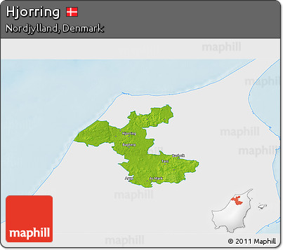 Physical 3D Map of Hjorring, single color outside