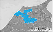 Political 3D Map of Hjorring, desaturated