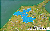 Political 3D Map of Hjorring, satellite outside