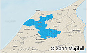 Political 3D Map of Hjorring, shaded relief outside