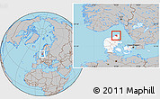 Gray Location Map of Hjorring, highlighted country