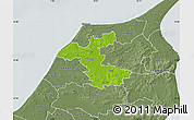 Physical Map of Hjorring, semi-desaturated