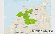 Physical Map of Hjorring, shaded relief outside