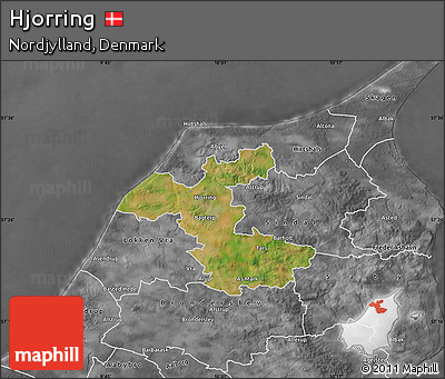 Satellite Map of Hjorring, desaturated