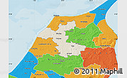 Shaded Relief Map of Hjorring, political outside