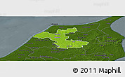 Physical Panoramic Map of Hjorring, darken