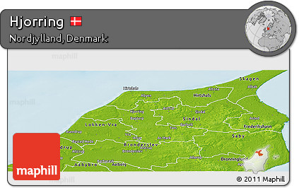 Physical Panoramic Map of Hjorring
