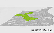 Physical Panoramic Map of Hjorring, lighten, desaturated