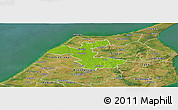 Physical Panoramic Map of Hjorring, satellite outside