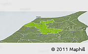 Physical Panoramic Map of Hjorring, semi-desaturated