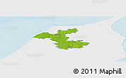 Physical Panoramic Map of Hjorring, single color outside