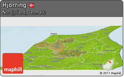 Satellite Panoramic Map of Hjorring, physical outside