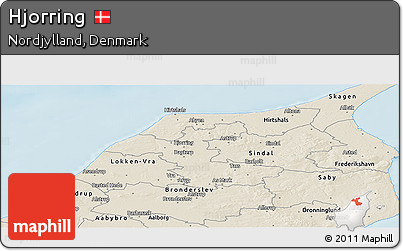 Shaded Relief Panoramic Map of Hjorring