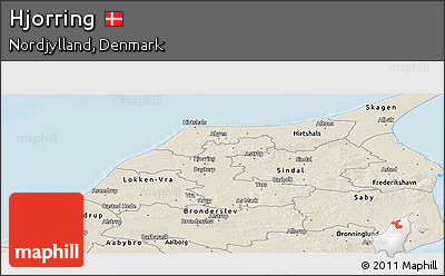 Shaded Relief Panoramic Map of Hjorring