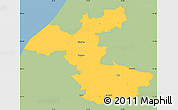 Savanna Style Simple Map of Hjorring, single color outside