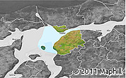 Satellite 3D Map of Logstor, desaturated