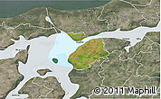 Satellite 3D Map of Logstor, semi-desaturated