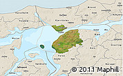 Satellite 3D Map of Logstor, shaded relief outside