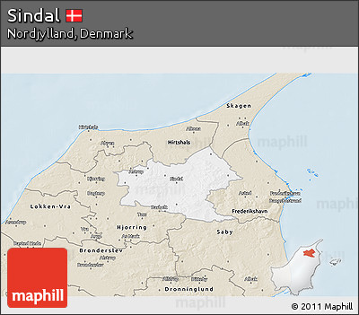 Classic Style 3D Map of Sindal