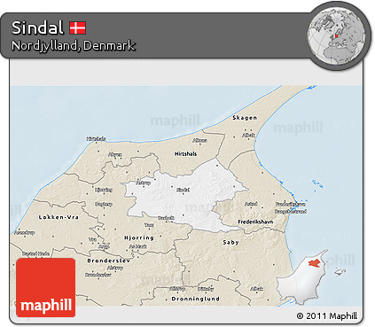 Classic Style 3D Map of Sindal
