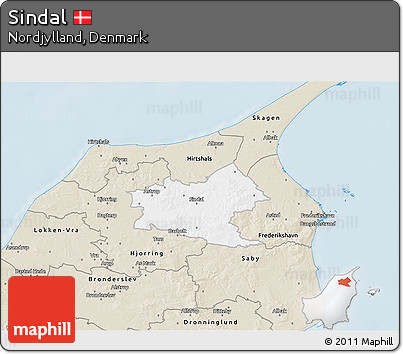 Classic Style 3D Map of Sindal