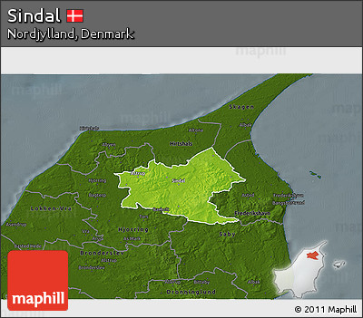 Physical 3D Map of Sindal, darken