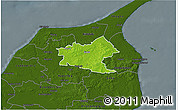 Physical 3D Map of Sindal, darken