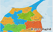Physical 3D Map of Sindal, political outside