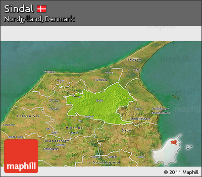 Physical 3D Map of Sindal, satellite outside