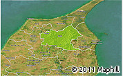 Physical 3D Map of Sindal, satellite outside