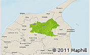 Physical 3D Map of Sindal, shaded relief outside