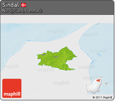 Physical 3D Map of Sindal, single color outside
