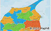 Political 3D Map of Sindal