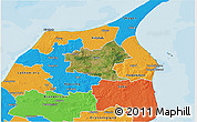 Satellite 3D Map of Sindal, political outside