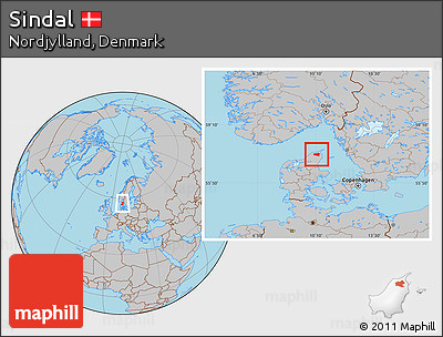 Gray Location Map of Sindal